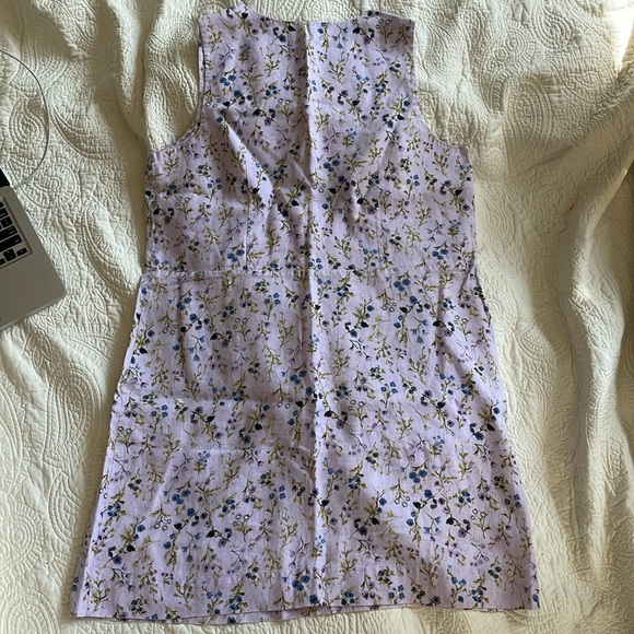 J. Jill Love Linen purple floral linen sleeveless dress large - Picture 6 of 10
